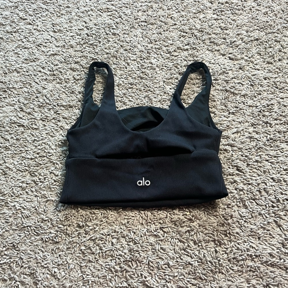Alo black slit bra size S